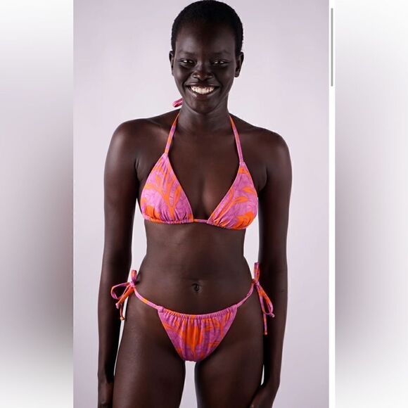 NWOT Liberty & Justice The Miata Bikini Top and Bottom in Grotto Pink Sz S - Picture 2 of 16